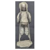 Walli Ortman Pewter Figurine Pair - Vintage Boys with Stick & Stilts