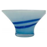 LSA Blue and White Striped Glass Vase