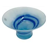 LSA Blue and White Striped Glass Vase