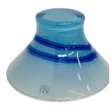 LSA Blue and White Striped Glass Vase
