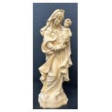 Four Piece Angel Set - Mary Wood-Carved Figure + Fontanini Depose Gloria Angels (Italy 1995-1996)