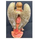Four Piece Angel Set - Mary Wood-Carved Figure + Fontanini Depose Gloria Angels (Italy 1995-1996)