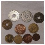 Lot of 10 Foreign Coins