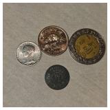 Lot of 4 Foreign Coins
