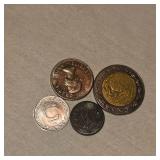 Lot of 4 Foreign Coins