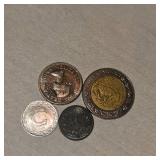 Lot of 4 Foreign Coins
