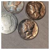 Lot of 9-1910-1944 Silver Dimes, Very Nice