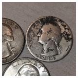 3 Washington Silver 25c