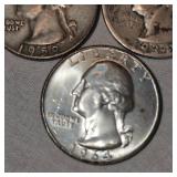 3 Washington Silver 25c