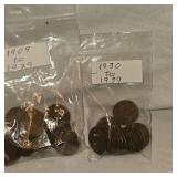 161 Wheat Pennies 1909-50