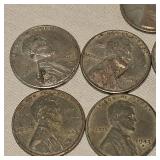 1943 Steel Wheatback Pennies 1c, Qty 9