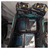 Makita 28V Cordless Kit, Circular Saw, Driver Impact and +B39:B628 Batteries w/ 5 Chargers-works