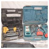 Makita Impact Driver Kit, 2 Batteries, charger and Bostich Air Crown Stapler