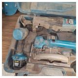3 Piece Makita 18 Volt Kit, Drill, Saw, Sawzall and Prime Air Portable Air Compressor