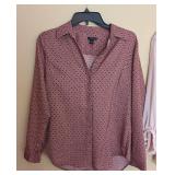 UL - Ann Taylor Petite Blouses - 3 Shirts, Size M (Petite) - Red Floral, Pink, Teal