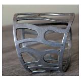 K - Sterling Silver Cuff Bracelet - 2 in. wide