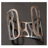 K - Sterling Silver Cuff Bracelet - 2 in. wide