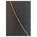 K - 14K Gold Box Chain Necklace - 16 in