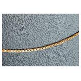 K - 14K Gold Box Chain Necklace - 16 in