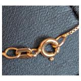 K - 14K Gold Box Chain Necklace - 16 in