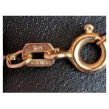 K - 14K Gold Box Chain Necklace - 16 in