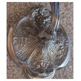 UL - Ornate Green Patina Wall Candle Sconces Set of 3 - Floral Leaf Motif, Rococo Style