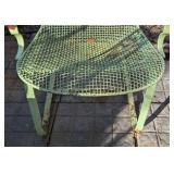 LL - Pair of Vintage Mint Green Painted Metal Patio Chairs