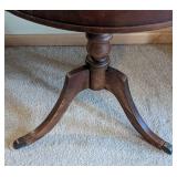 UL - Vintage Round Pedestal Table with Leather Top