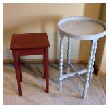 UL -Shabby Chic Style Accent Table and Petite Red Table