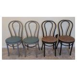 LL - Vintage Bentwood Dining Chairs - 4 Chairs
