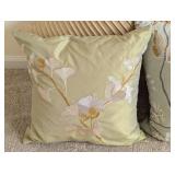 LL - Floral Embroidered Throw Pillows - Sage Green 18x18 - 4 Pack