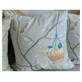 LL - Floral Embroidered Throw Pillows - Sage Green 18x18 - 4 Pack