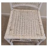 LL - Vintage White Wicker Chair
