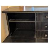 MR - Black Painted Wood Desk With Hutch