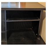MR - Black Painted Wood Desk With Hutch
