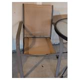 G - Patio Table & 2 Chairs Set - Round Glass Top