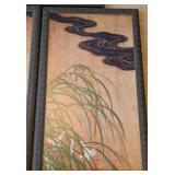 UL - Three Framed Japanese Woodblock Prints - Landscape & Seascape Triptych