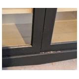 G - Vintage Glass Front Double Door Black Display Cabinet