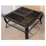 G - Metal Fire Pit Square - 30 x 30 in, 14 in. High - Black Powder-Coated Steel