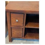 G - Wood Console Cabinet with 4 Drawers & Open Shelves