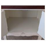 UL - Cream Painted Cabinet Table - Floral Carved Doors