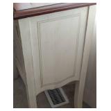 UL - Cream Painted Cabinet Table - Floral Carved Doors