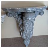 UL - Decorative Wall Shelves & Ornate Crystal-Knob Hooks - Painted Distressed Finish