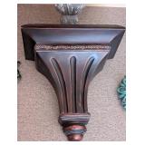 UL - Decorative Wall Shelves & Ornate Crystal-Knob Hooks - Painted Distressed Finish