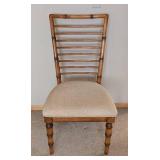 UL - Decorative Ladder-Back Side Chair  Beige Upholstered Seat, Wood Frame