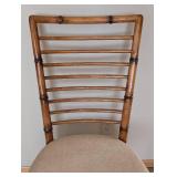 UL - Decorative Ladder-Back Side Chair  Beige Upholstered Seat, Wood Frame