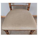 UL - Decorative Ladder-Back Side Chair  Beige Upholstered Seat, Wood Frame
