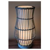UL - Wire Cage Table Lamp with White Fabric Shade