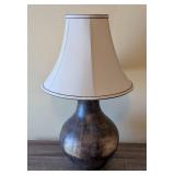 UL - Wood Table Lamp with Beige Shade, Missing Finial