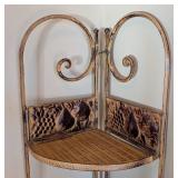 ML - Decorative Corner Shelf Iron Frame with Decorative Panels